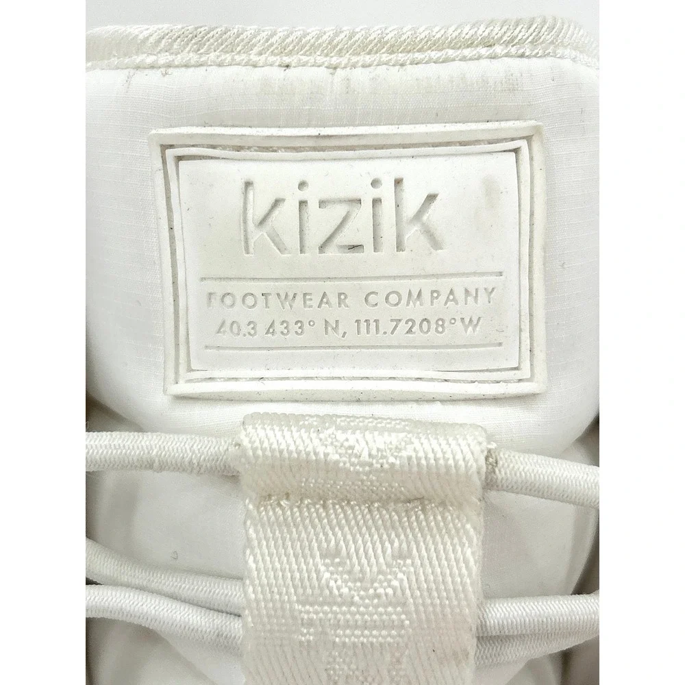 Kizik Juno Womens White Hands Free Winter Puffer Boots High Top Fleece Lined Gum